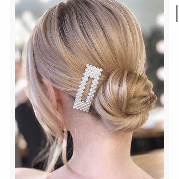 ZARA Hair Clip Pearl Set Rose Gold Jumbo Duo NEW - Picture 8 of 15